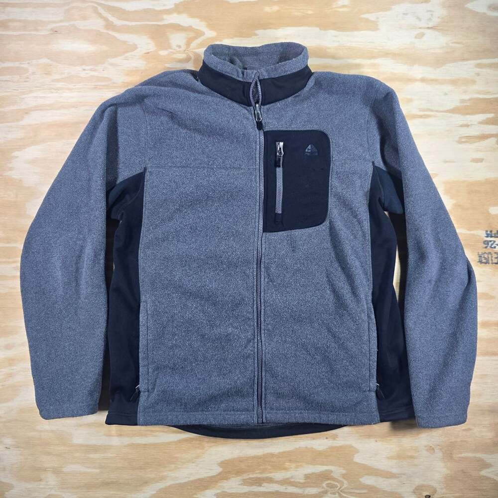 Vintage Nike ACG Fleece Jacket Gray Black Full Zip Men's XL